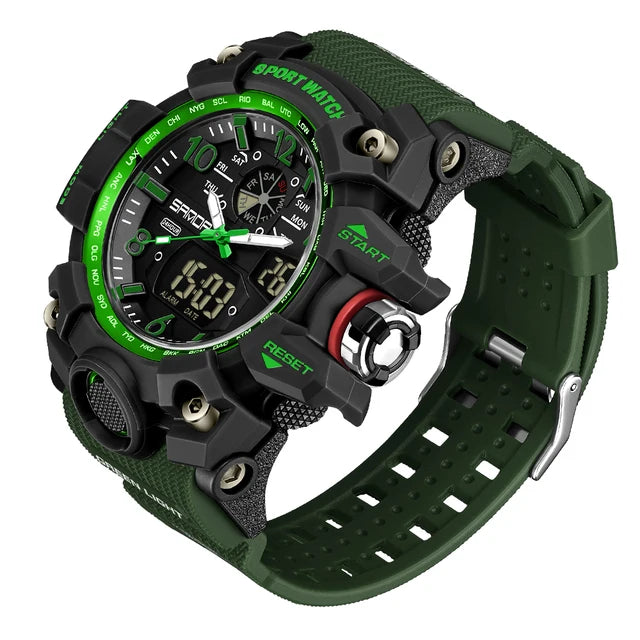 SANDA 3169 Top Brand Sports Men's Watches Military Quartz Watch Man Waterproof Wristwatch for Men Clock shock relogios masculino