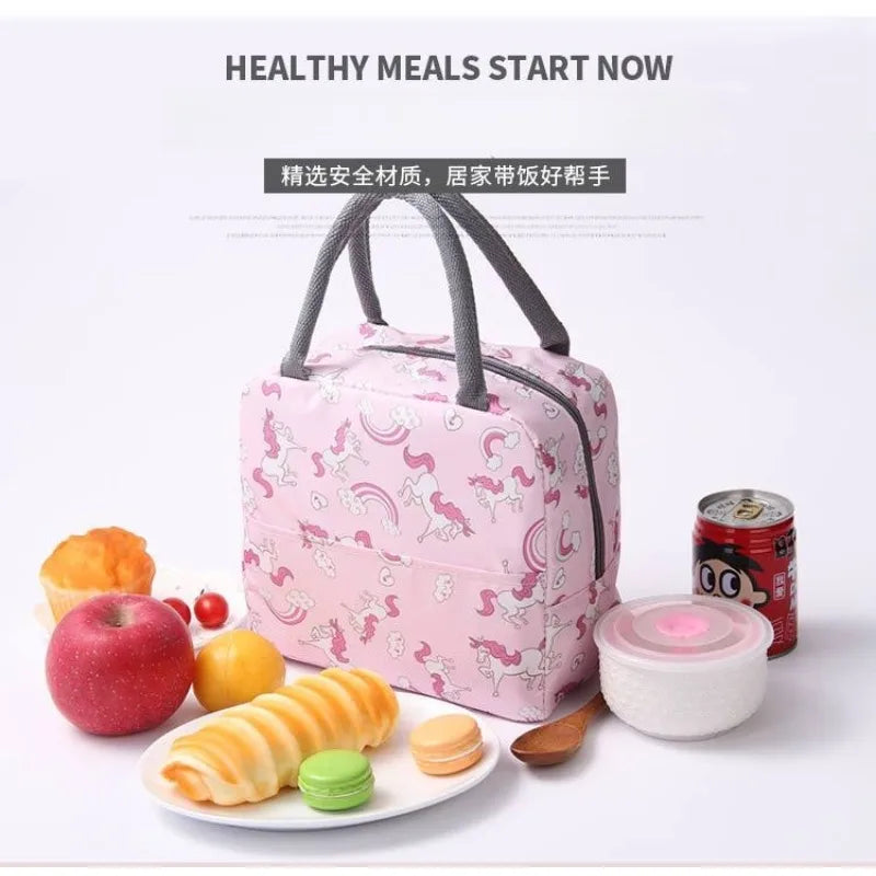 Portable Lunch Bags Thermal Insulation Lunch Box Storage Bag Children's School Lunch Box Bag Picnic Storage Large Capacity