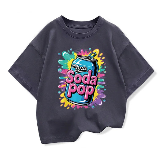 Kids Short-Sleeve t shirts My Little Soda Pop Children's Summer Pure Cotton Loose Tees Boys Girls Casual Tee Tops