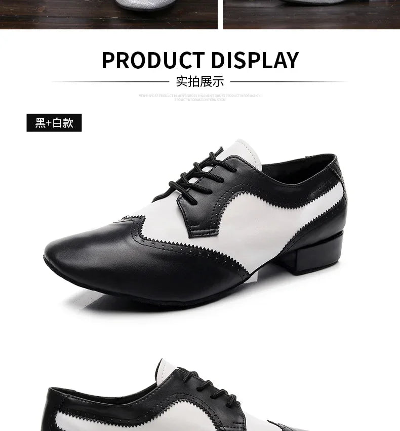 Men Soft Cow Leather Dance Shoes Male Genuine Leather Jazz Latin Shoes Man Waltz Modern Ballroom Dance Shoes Stage Foot Wear