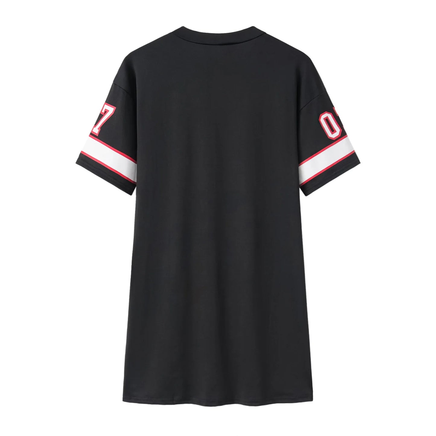 2025 New Fashion V-Neck Queen Letters Print Dress Short Sleeve Basketball Sporty Style Sexy Loose Female Clothing Streetwear