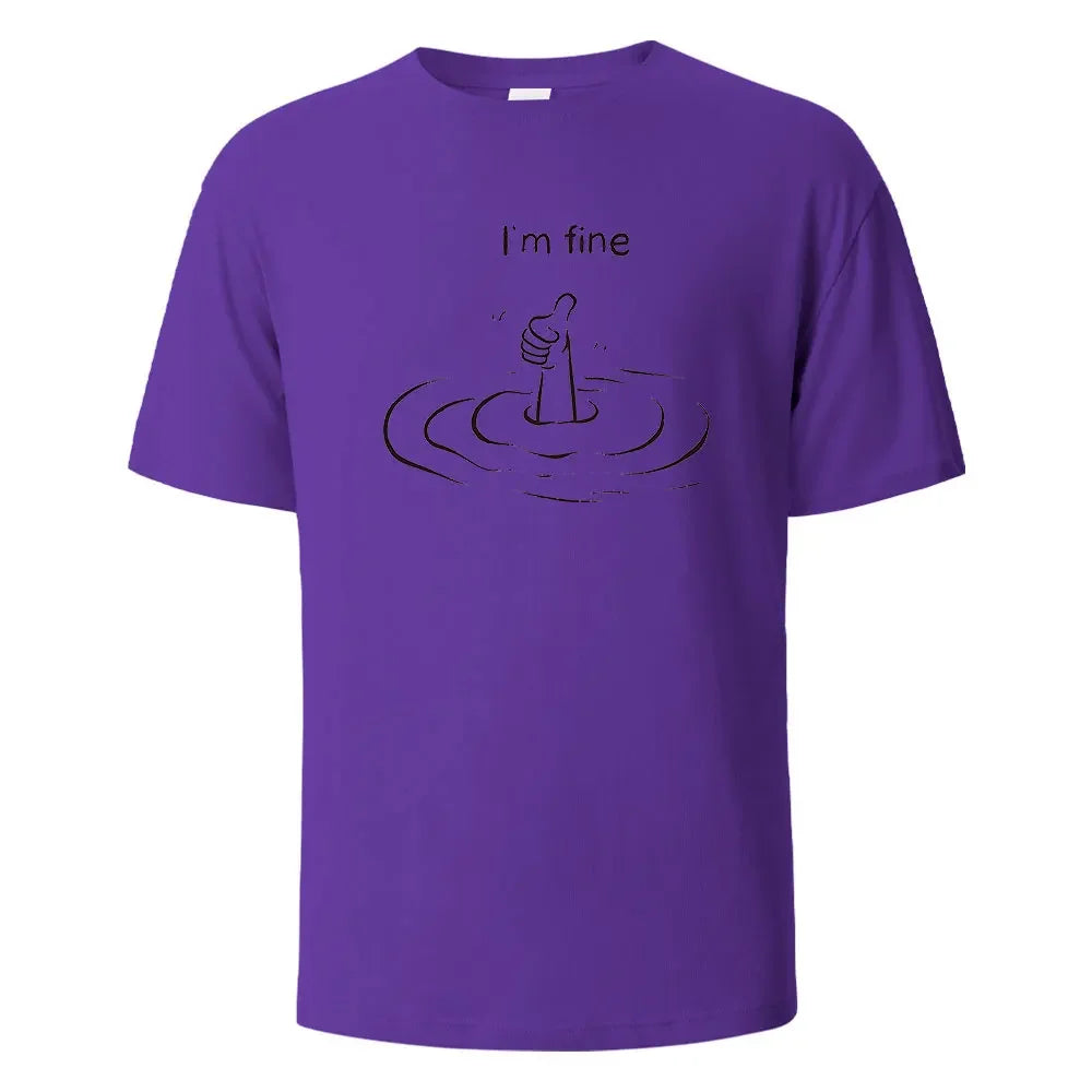 T'm Fine Print T-Shirt 100% Cotton Summer Tees For Men Women Oversize Casual Tops