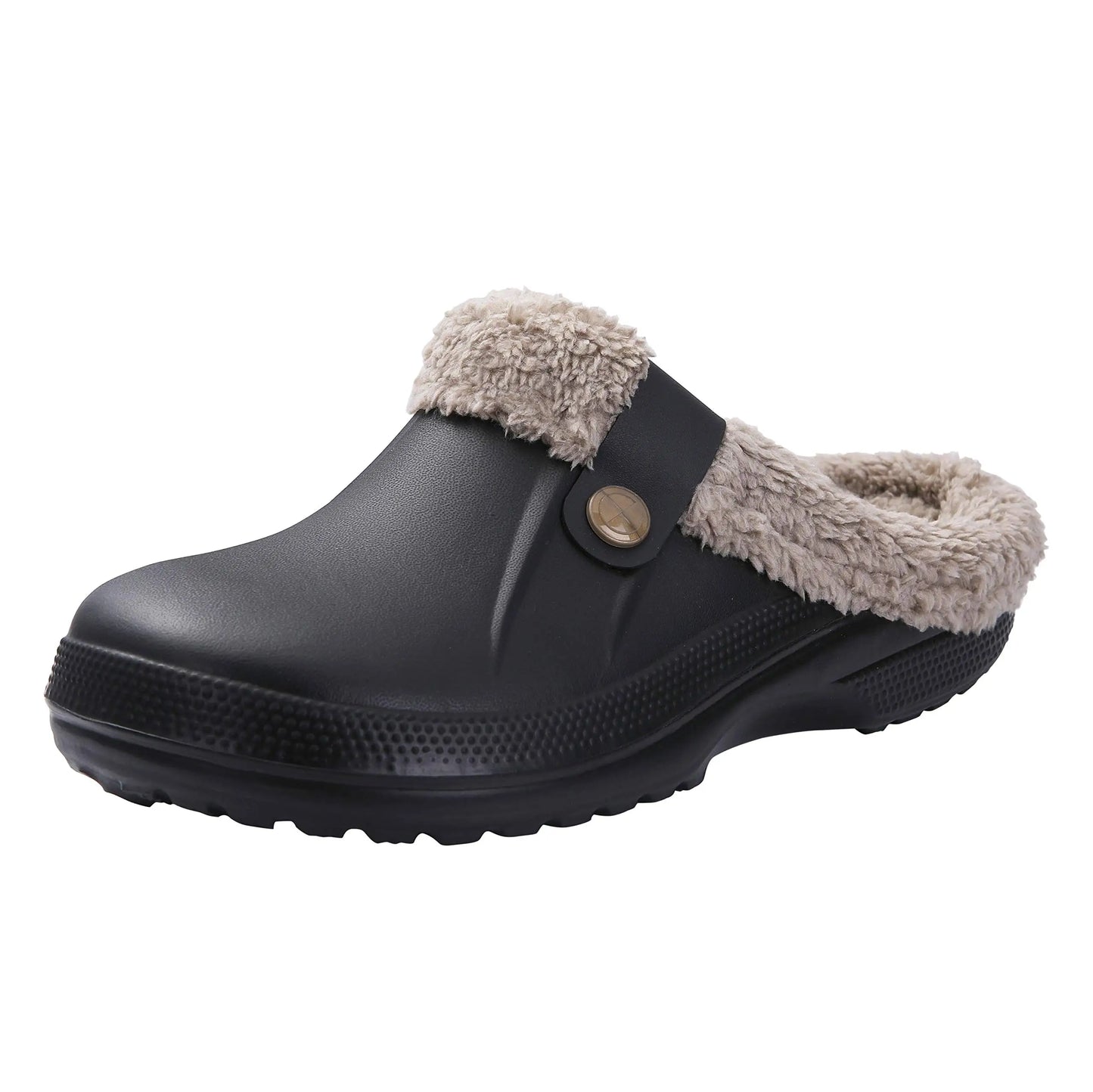 Crestar New Home Warm Slippers For Women Men Winter Soft Plush Slippers Female Clogs Outdoor Waterproof Non-slip Cotton Slippers