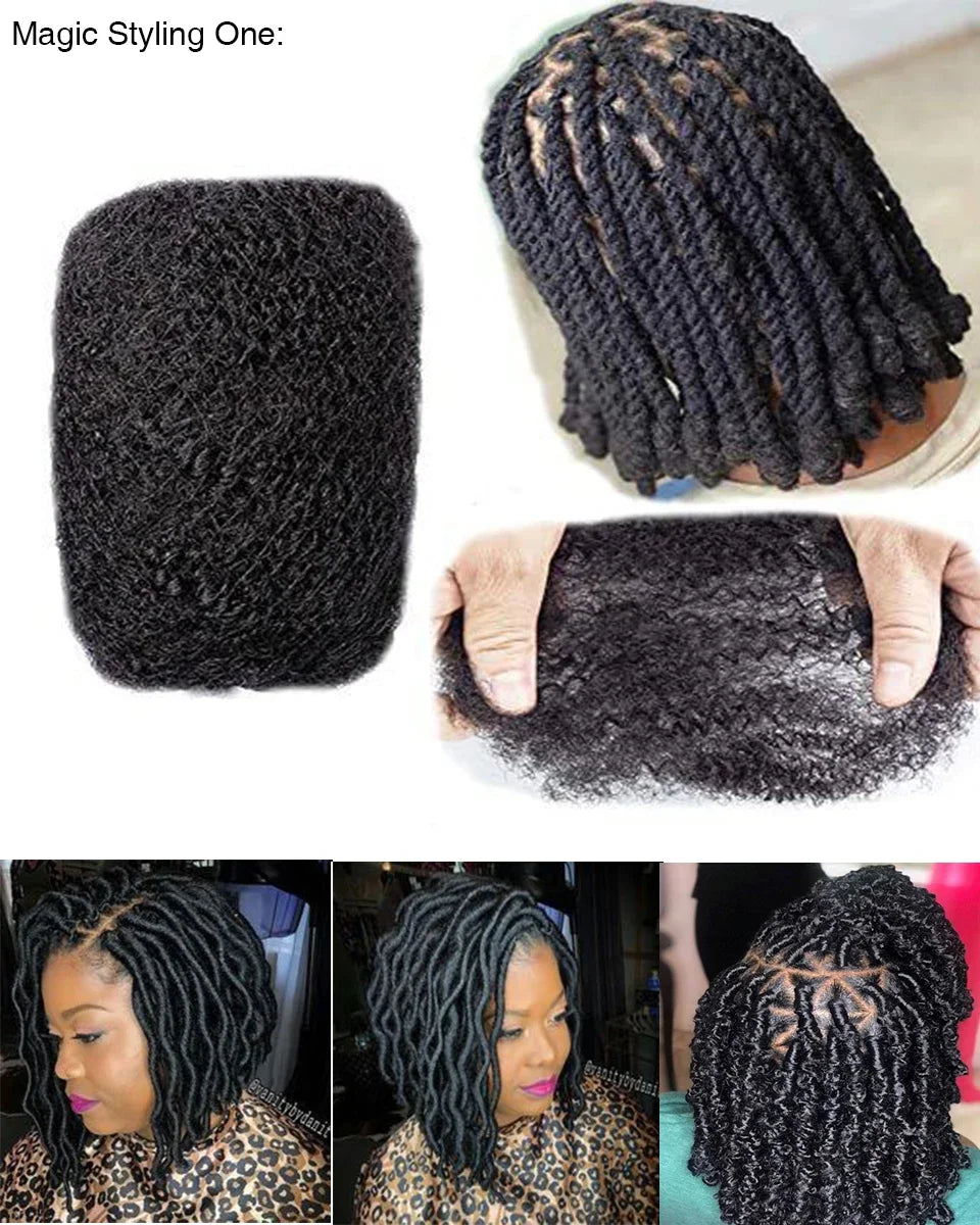 QVR Afro Kinky Bulk Hair No Attachment QVR Afro Curly Bulk Human Hair Rebecca Virgin Remy Dreadlock 50G/Pack Highlight Braids