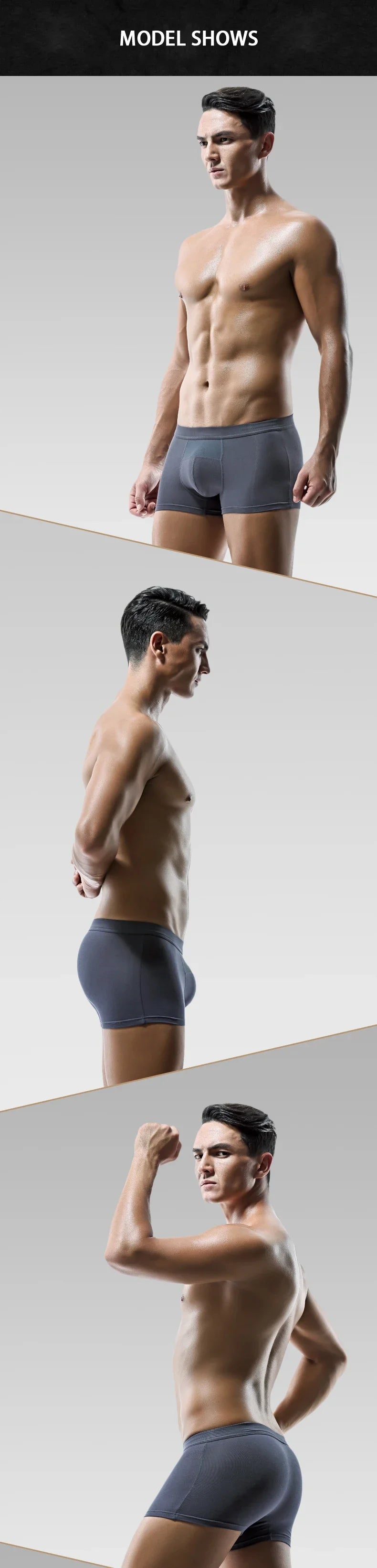 Men's Underwear - Silk Flat-front Briefs - Modal Four-Piece Briefs - Summer Breathable - Summer Lightweight Underpants