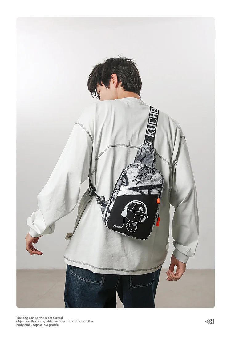 Fashion Luminous Chest Bag Portable Lightweight Daily Outing Commuter Crossbody Bag Unique Design Shoulder Bags
