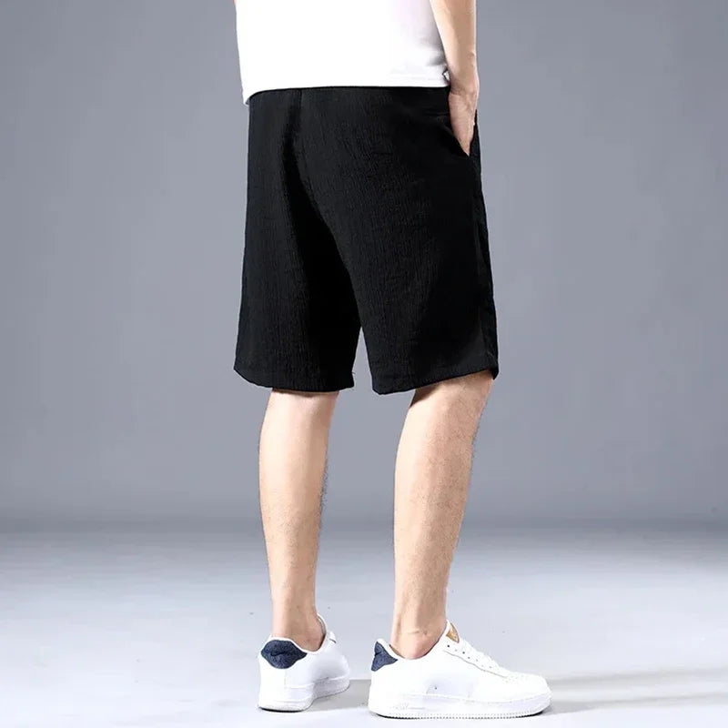 Ice Silk Shorts Men's Thin Sports Cropped Pants Loose Straight Leg Cool Breathable New Fashion Trend Casual XL-XXXL