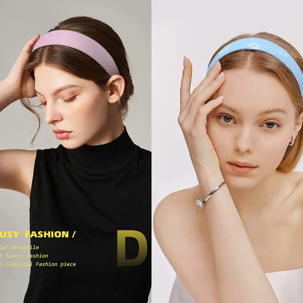 7Pcs Fashion Women Hair Band Floral Print Headbands Girls Simple Hairband Printed Hair Hoop Female Hair Accessories Headwear BAZAARHUBO