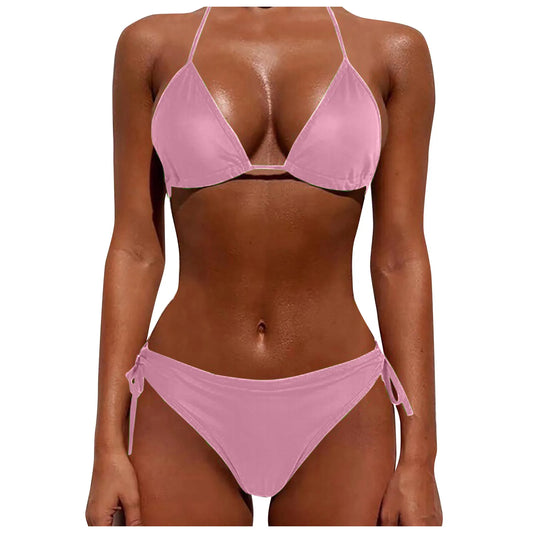 Women'S Seductive Lingerie Two-Piece Set Women'S Fashion Sexy Split Bikini Lace-Up Erotic Lingerie (no padding) swimsuit