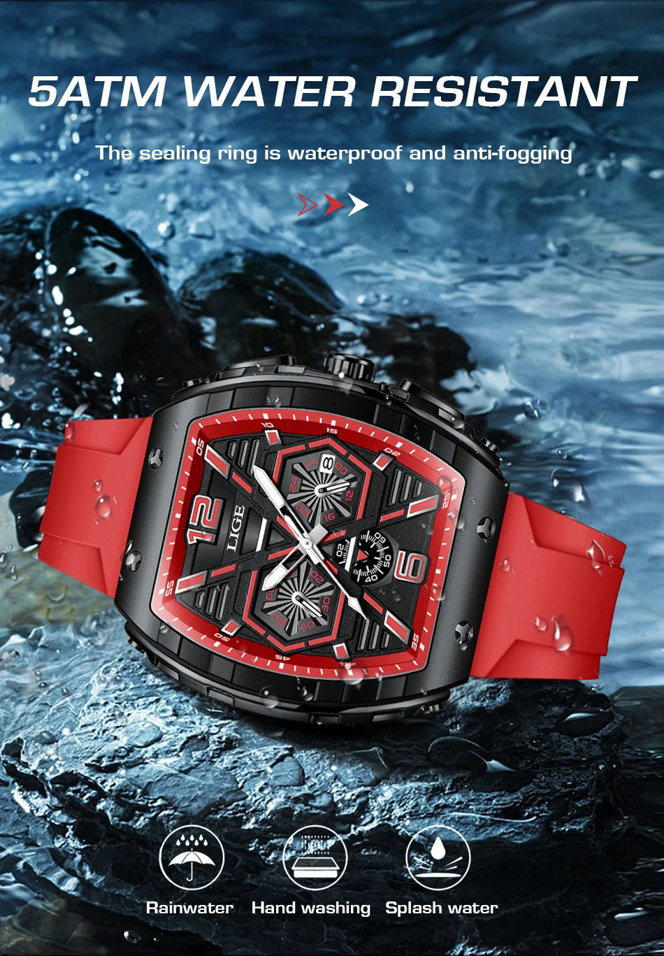 LIGE Top Brand Classic Men's Watches Roman Scale Dial Luxury Wrist Watch for Man Original Quartz Waterproof Luminous Male reloj