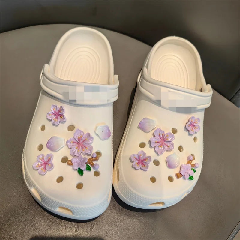 New Hot Fashion shoe Charms for Creative Branches and Flowers Clogs Shoe Buckle Cute shoe Accessories Decoration for Girls Gift
