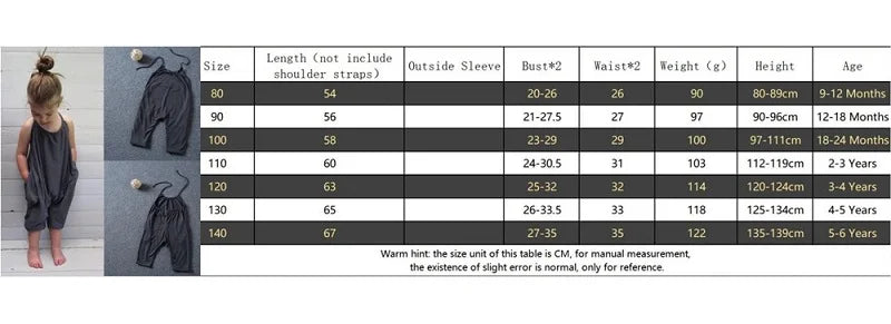 New Fashion Kids Baby Girls Strap Cotton Romper Toddler Sling Jumpsuit Harem Trousers Lace Up Sport Casual Loose Summer Clothes