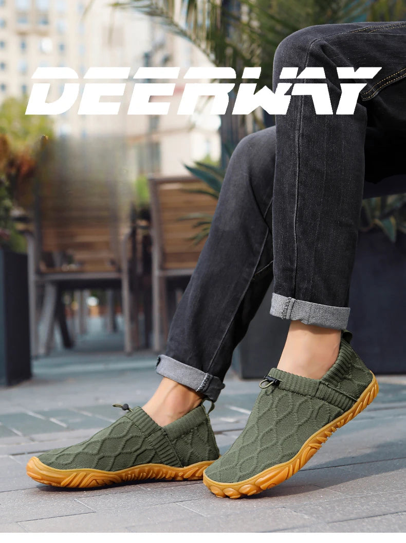 Minimalist Men's Barefoot Shoes Anti Slip Breathable Knitting Walking Shoes for Men Wear-resistant Lightweight Running Sneakers
