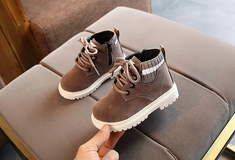 New Children's Casual Shoes Autumn Winter Kids Fashion Boots Leather Boys Girls Shoes Soft Antislip Sport Running Snow Boots