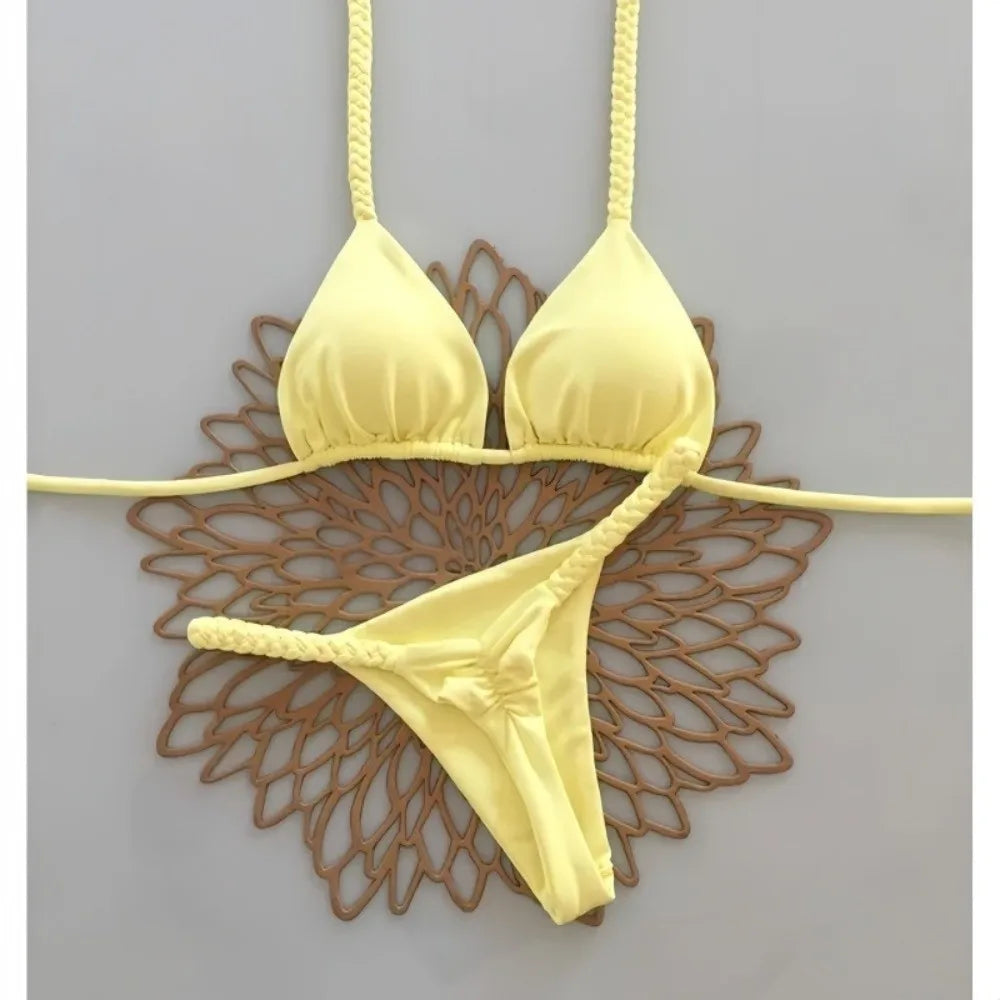 2Pcs/Set Fashion Summer Beach Bikini Push-Up Casual Women Swimsuit Bathing Suit Brazilian Swimwear Beach