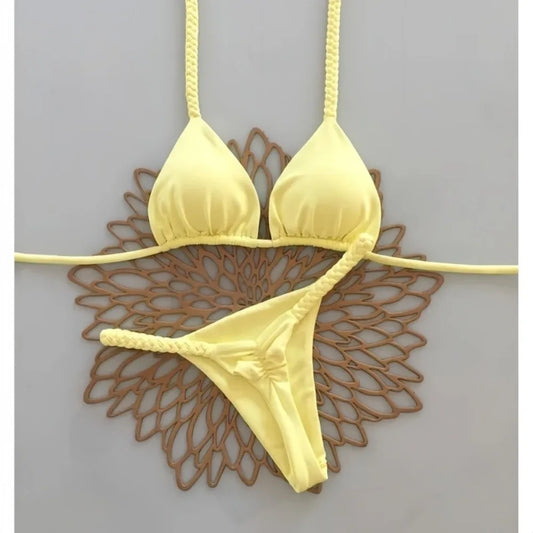 2Pcs/Set Fashion Summer Beach Bikini Push-Up Casual Women Swimsuit Bathing Suit Brazilian Swimwear Beach