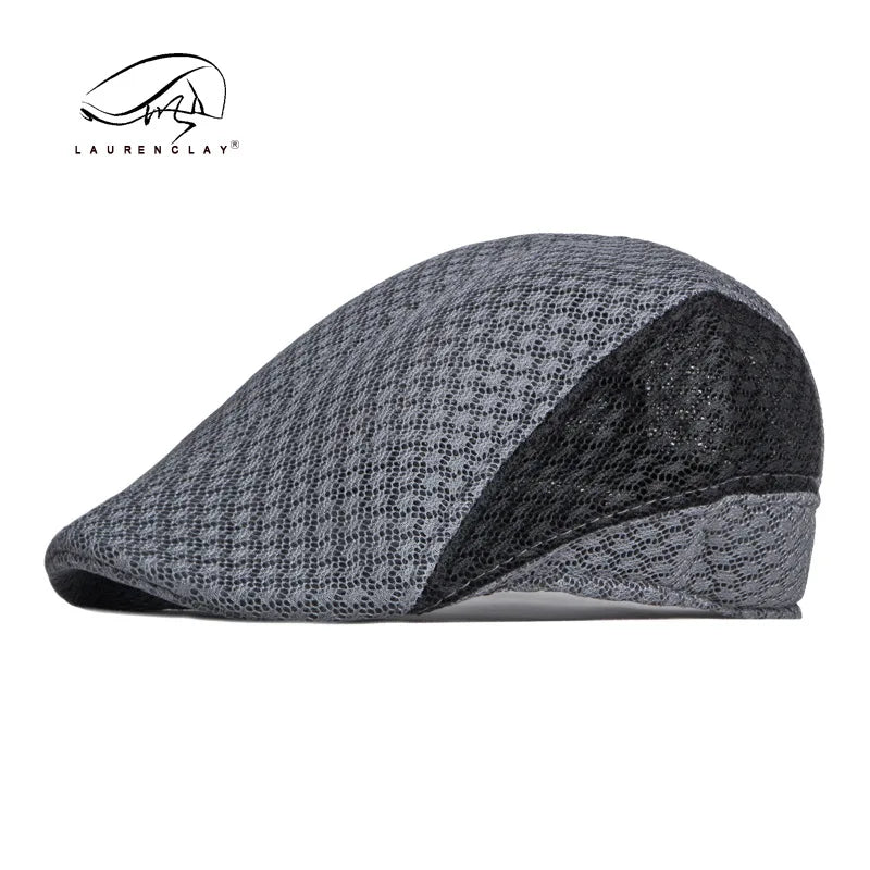 Big Head 58-61cm Summer Men Newsboy Breathable Cap Mesh Cabbie Golf Driving Sun Flat Beret Hats Caps Visors BAZAARHUBO