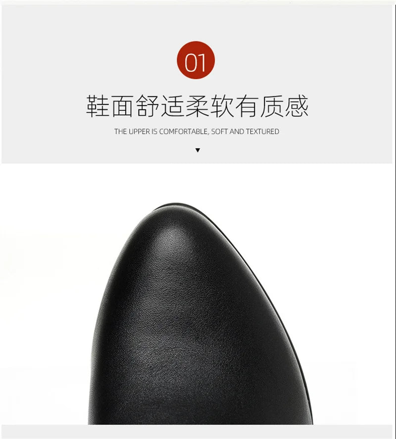 Temperament Fashionable And Versatile Deep Mouth Spring And Autumn Comfortable High Heels Soft Sole Soft Side Single Shoes