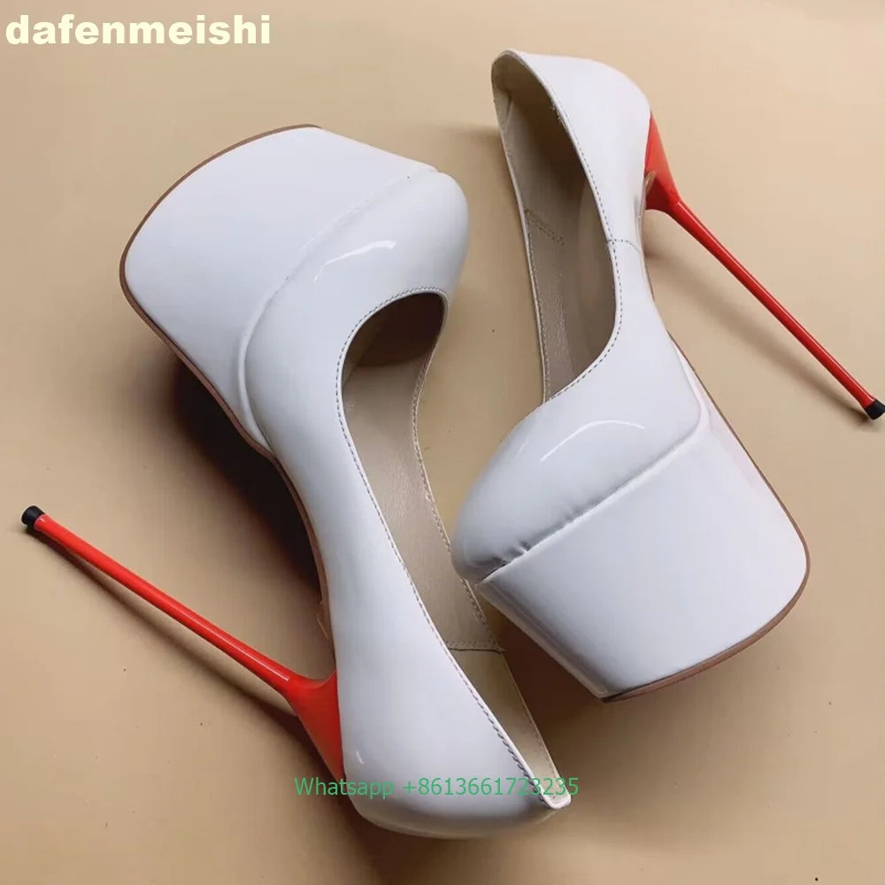 Leopard Print/solid Color Platform Round Toe Fashion Sexy High Heels Super Thin High Heel Women Pumps Shallow Slip Women Shoes