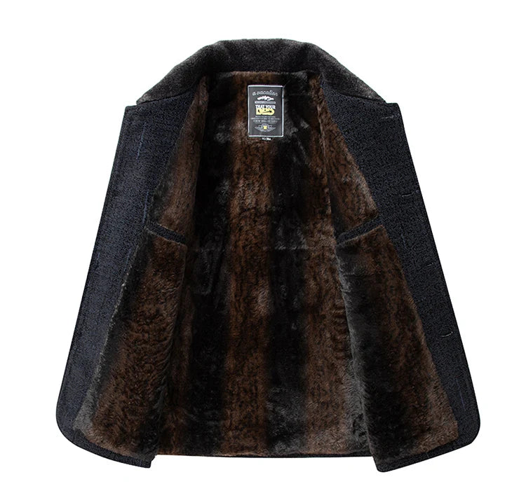 2026 Men Woolen Coats Men's business Casual Trench Coat Winter Coat with wool inner Man Autumn and Winter Wool Coat for Men