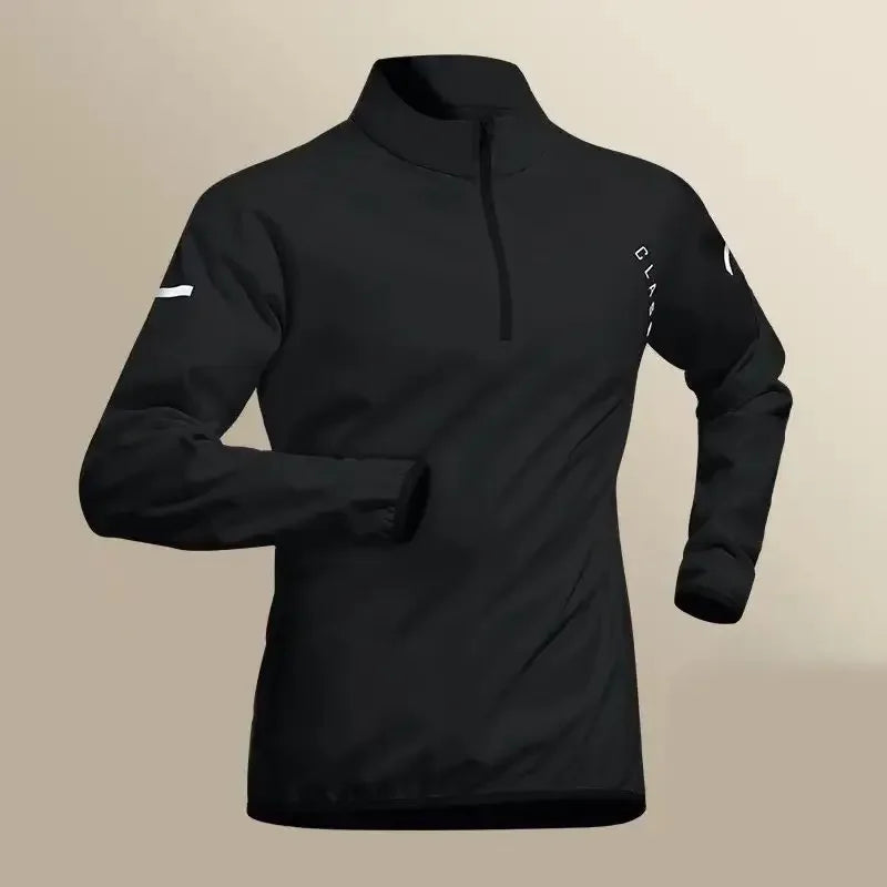 Men's Quick-Dry Running Tracksuit Long Sleeve Half Zipper T-Shirt Set Gym Jogging Sweatshirt for Fitness Sports Hiking Training