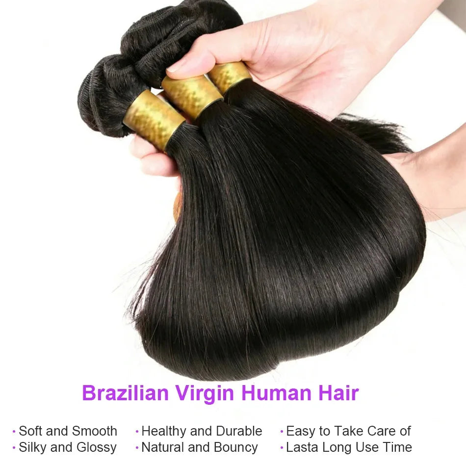 30 34 40 Inch Bone Straight Human Hair Weave Bundles Burmese Virgin Unprocessed  Raw Human Hair Extension 3 4 Bundles Weft