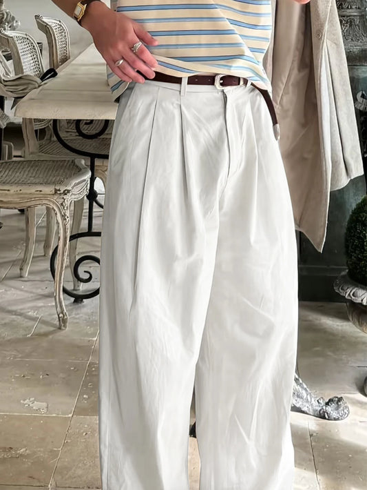 Elegant casual pants, loose straight leg pants, men's suit pants, formal pants, for daily wear, men's wear [excluding belt]