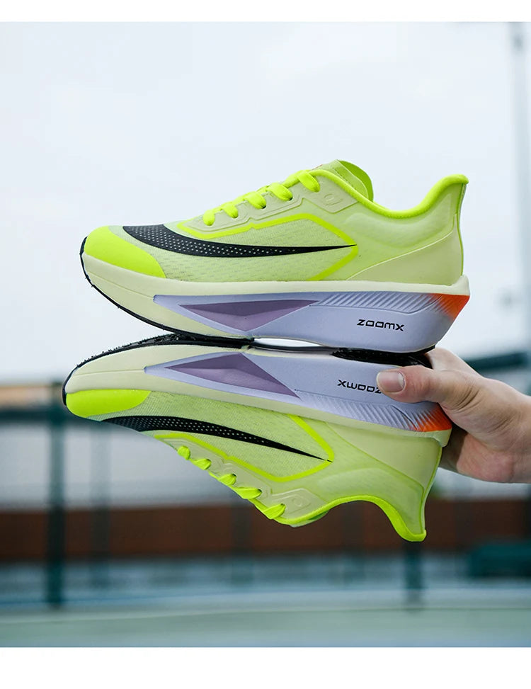 Brand Men's Carbon Plate Running Shoes Soft Cushion Shock Absorbing Sports Shoes Unisex Sneakers Light Anti-Slip Training Shoes