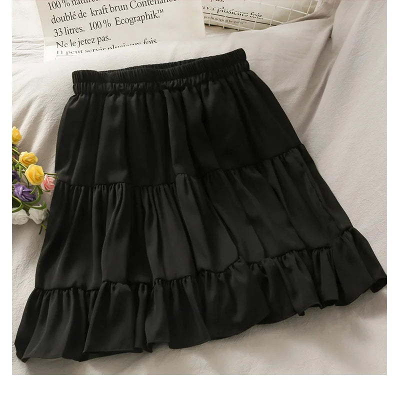 Women's High Waist Pleated Mini Skirt, Korean Fashion, Casual, Short, Black, White, A Line, Sexy, Alt Clothes, Female, Summer