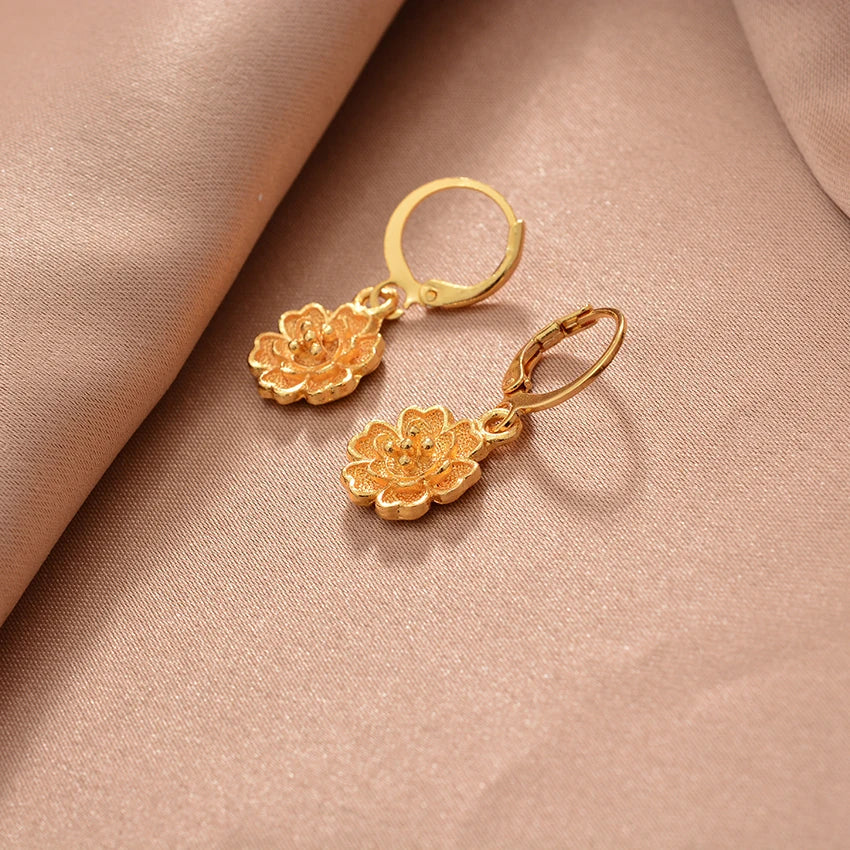 Ethiopian Gold Color Earrings For Woman African Fashion Wedding Bridal Party Wife Earrings Jewelry New