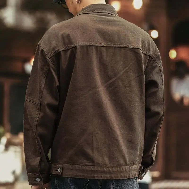 American Style Heavyweight Retro Workwear Jacket Men's Spring Autumn New Trend Loose Hardman Hunting Denim Coat Casual Fashion