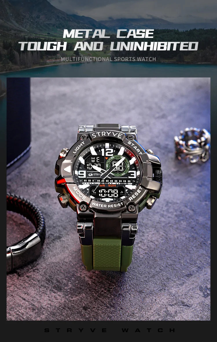 Fashion Stryve Watches S8025 Men's Cool Colorful Sports Digital Watches Fashion Designer Dual Movement Men's Wrist Watch