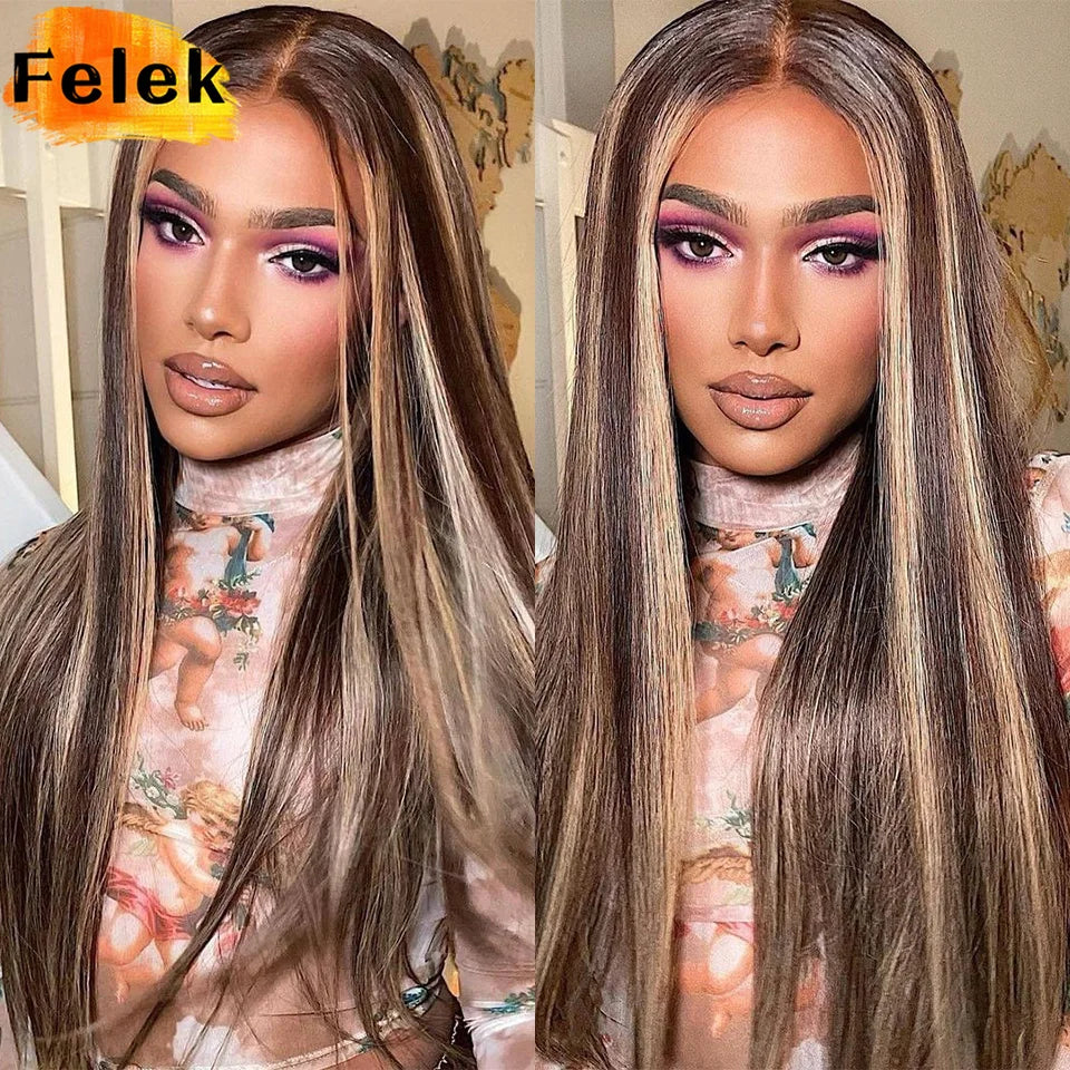 1Pc Straight Hair Bundles Synthetic Natural Hair Weaving 613 Blonde Bundles Hair Extensions Ombre Brown Red Weave Long Fake Hair