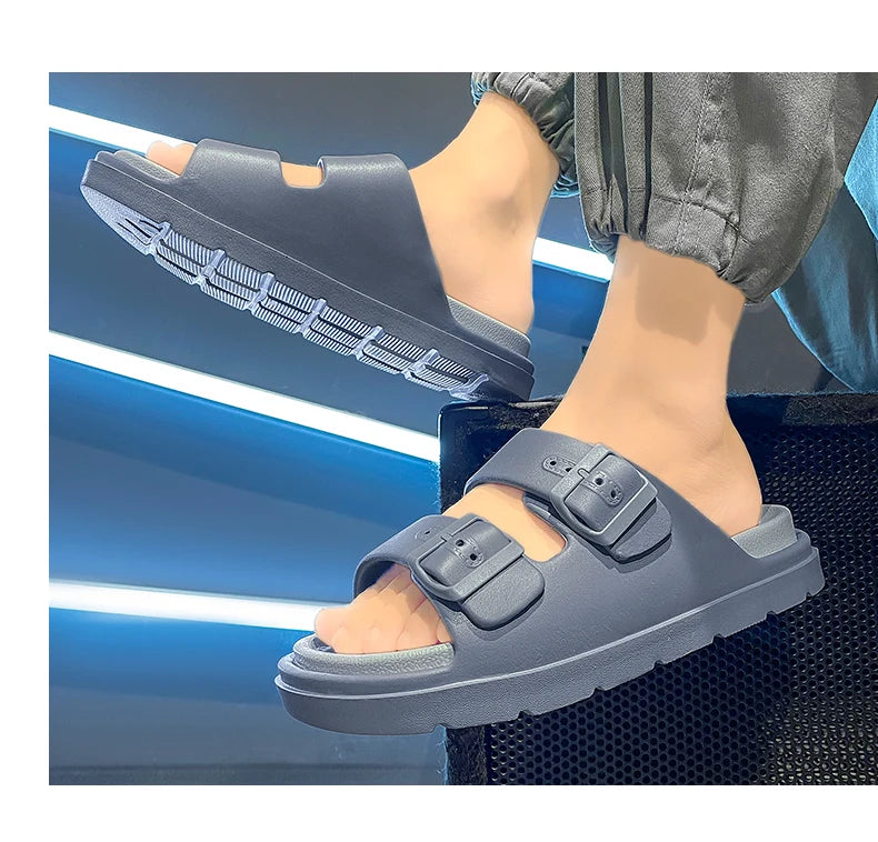 Men's Slippers Indoor Outdoor Sandals Beach Comfortable Soft Thick Slides Design Men Casual Shoes Flip-flops Mens Home Slippers