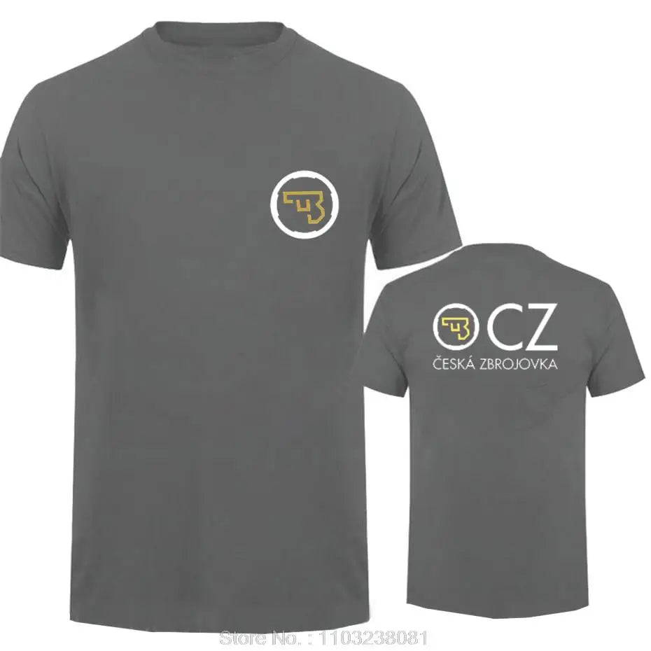 CZ Ceska Zbrojovka Czech Firearms T Shirt Men Tops Summer Short Sleeve T-shirt Cotton Tshirt Men's clothing