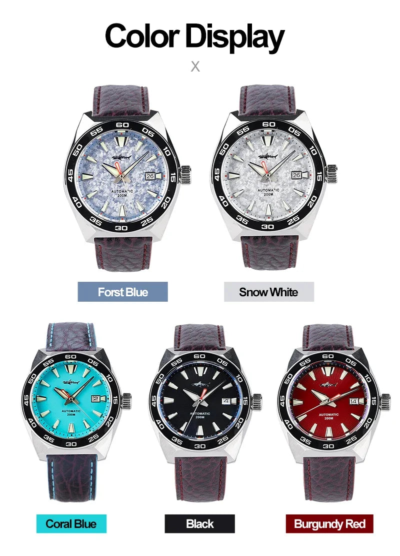 Heimdallr Monster Diver men Watch Frost Blue Dial Sapphire Crystal NH35 Automatic Mechanical 200m Waterproof Full Luminous Watch
