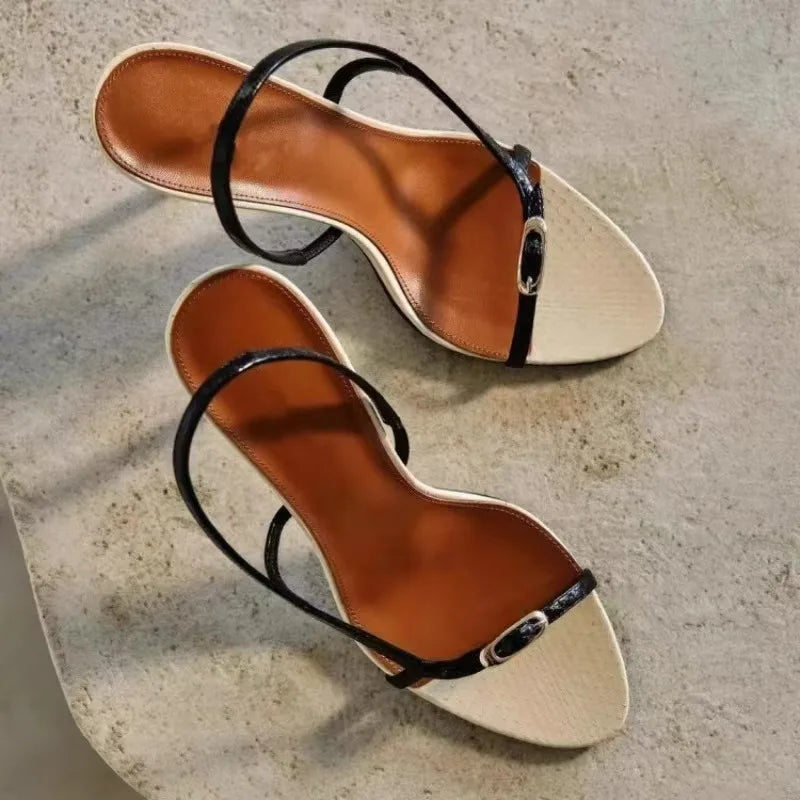 Liyke Sexy Slingback Sandals Women 2026 Summer Fashion Buckle Strap Open Toe Gladiator High Heels Party Dress Shoes Size 34-40