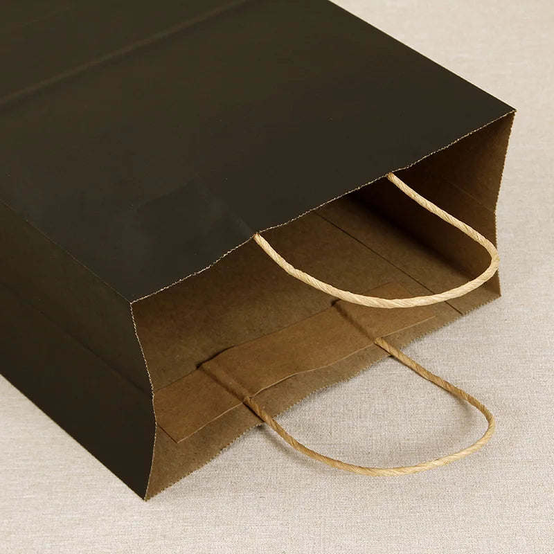 Black Paper Gift Bags 20/40Pcs Small Kraft Paper Bags with Handles for Small Business Christmas Wedding Party Favor Bags 5 Size