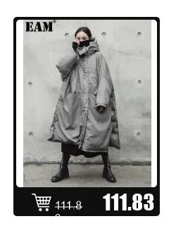 [EAM] High Elastic Waist Black Pleated Long Wide Leg Trousers New Loose Fit Pants Women Fashion Tide Spring Summer 2026 1U320