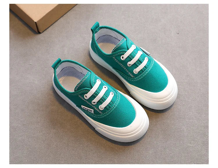 Children Sport Canvas Shoes Boys Casual Shoes Girls Soft Sole One-legged Cloth Fashion Student Single Shoes Flats