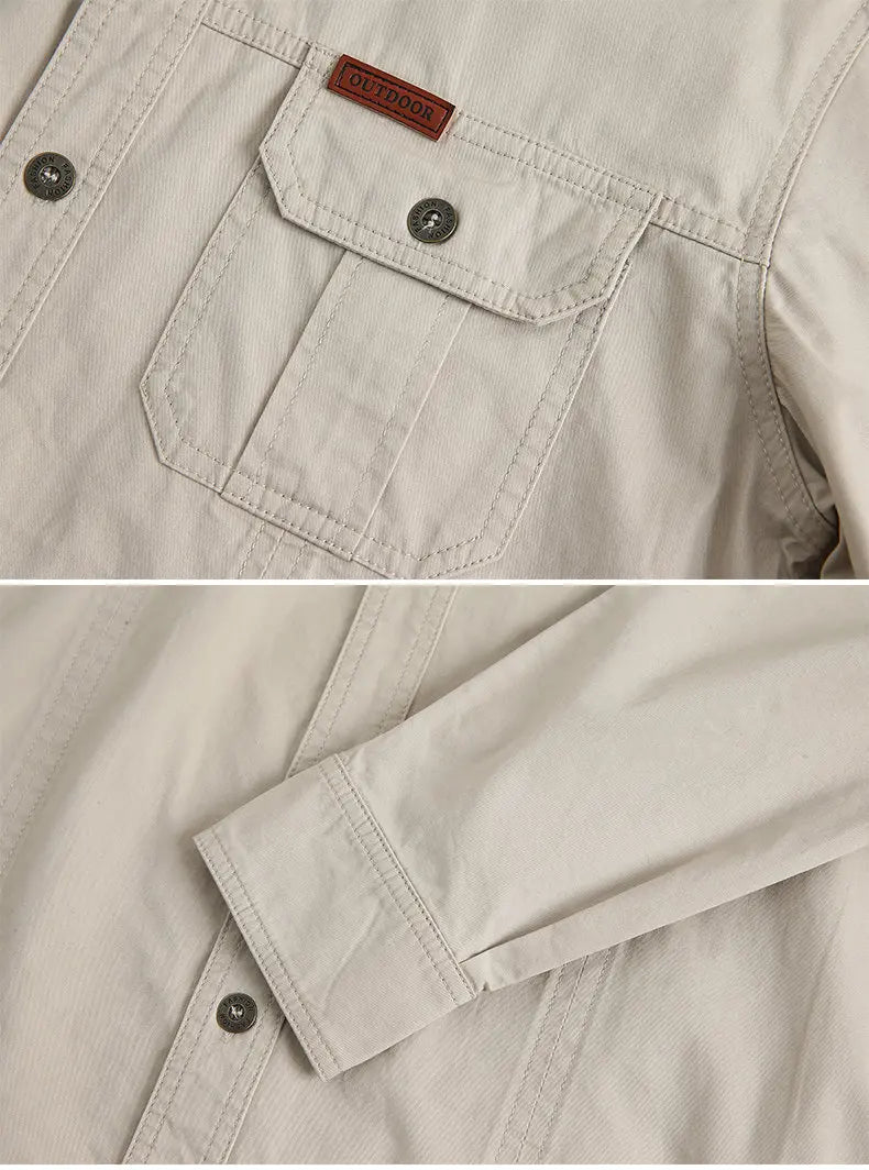 New Men's Casual Shirt 5XL Male Overshirt 2025 Military Cotton Long Sleeve Shirts Men Brand Clothing High Quality Blouse