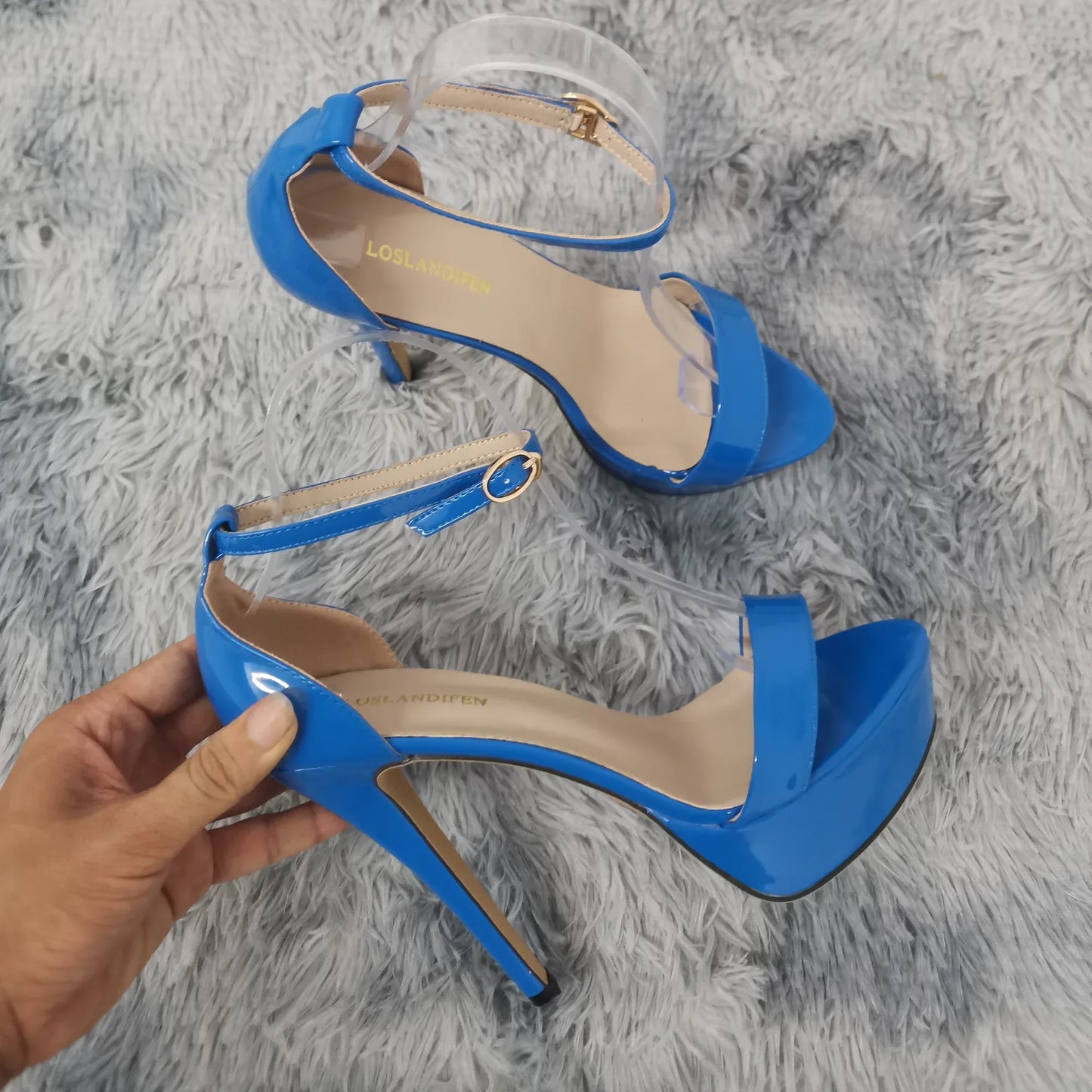 New Women Sandals Sexy 14cm Supper Flash High Heels Patent Leather Open Toes Platform Sandal Nighclub Party Red Wedding Shoes