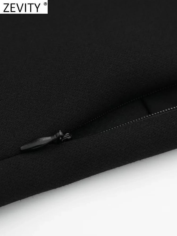 ZEVITY 2023 Women Fashion Belt Design Asymmetrical Mini Skirt Shorts Lady Side Zipper Hot Shorts Chic Pantalone Cortos QUN5454
