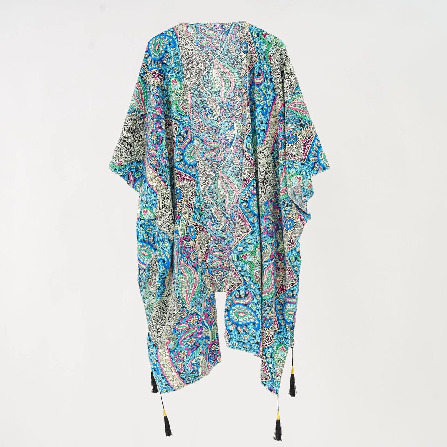 Fashion Vintage Paisley Bikini Cover Ups Summer Chiffon Cardigan Cape Women Beach Swimsuit Sun Protection Smock Loose