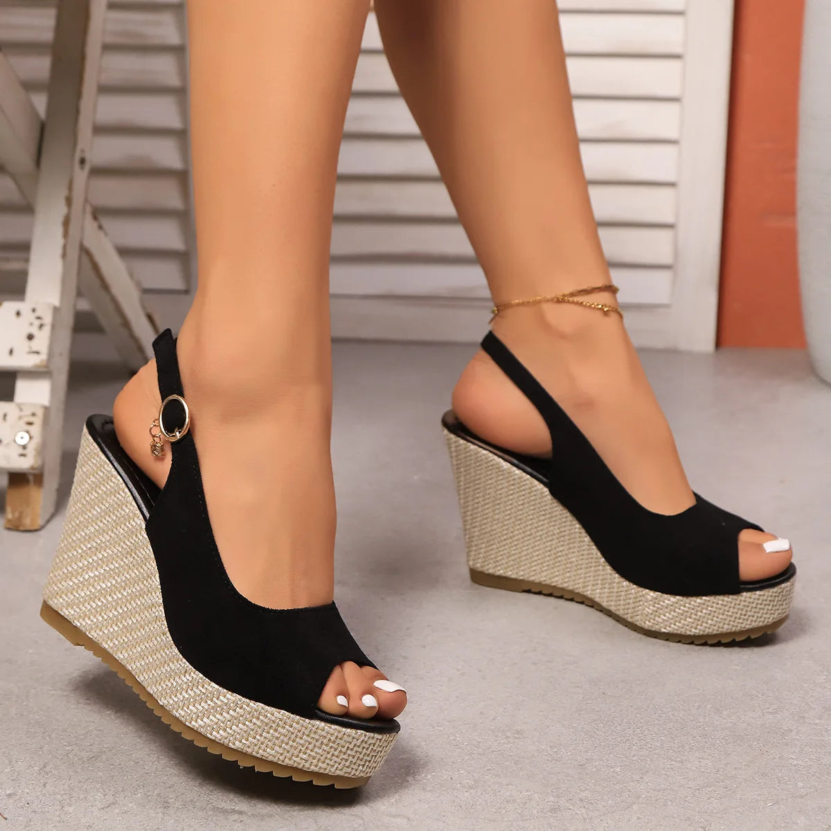 Summer new fashionable height-increasing and wear-resistant fish-mouth sandals and thick-soled Roman sandals