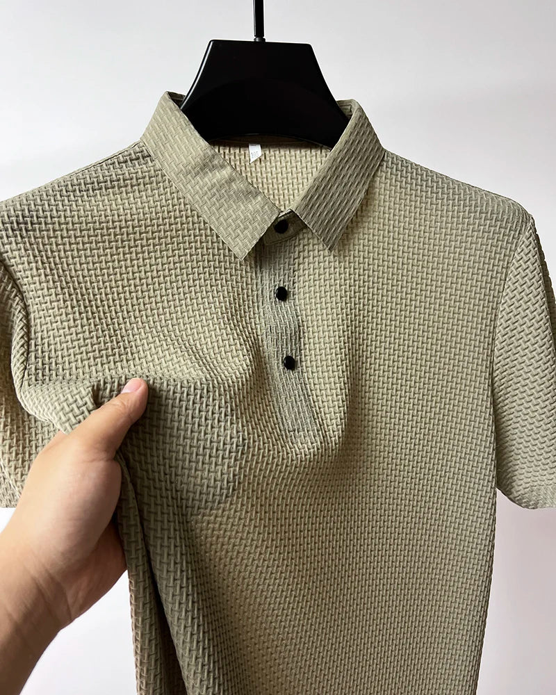 2023 M-4XL Summer New Men's Short Sleeve T-shirt Cool and Breathable POLO Shirt Business Casual Sweat-absorbing Top