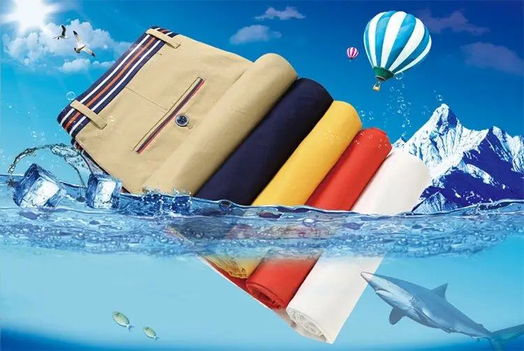 Mens Summer Casual Shorts Solid Color Business Casual Elastic Five Quarter Pants Cotton Breathable Workwear Shorts Men Clothing