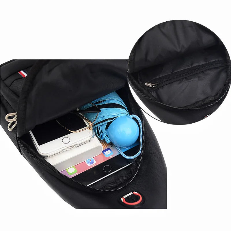 Oxford Men Chest Bag Crossbody Single Shoulder Travel Handbag Fashion Chest Bags New Style Big Capacity Chest Men Bag