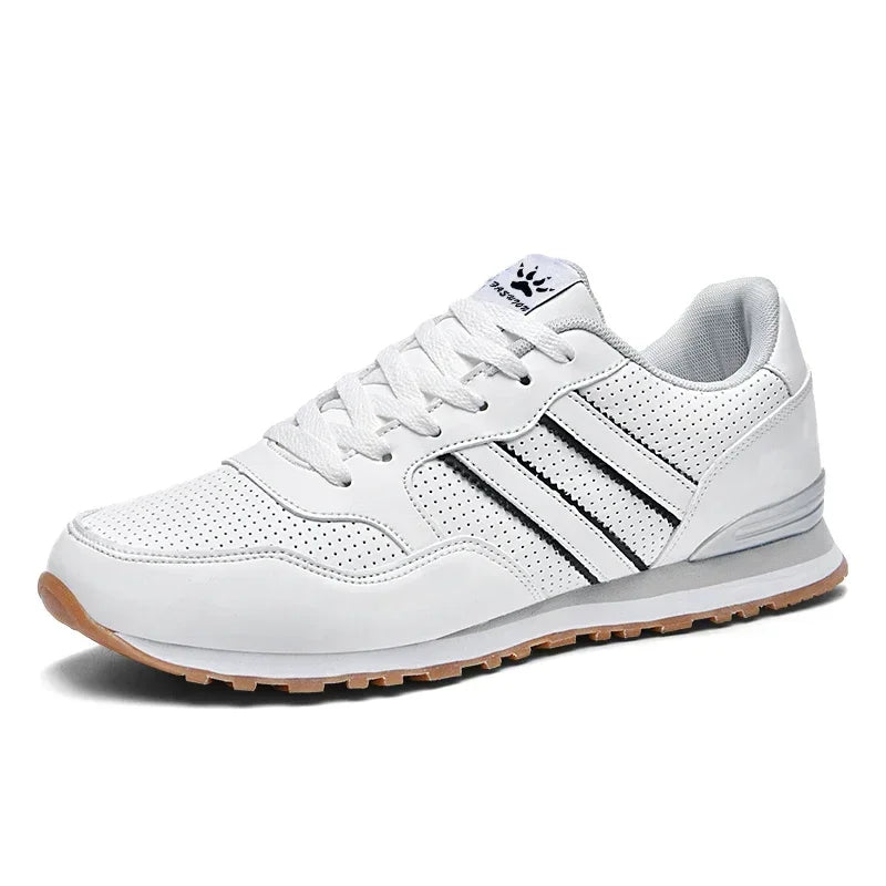 2024 Men Classical Running Shoes Lightweight Leather Outdoor Casual Sneakers Men Comfortable Sport Breathable Flat Jogging Shoes