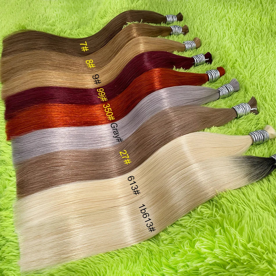 Human Hair Bulk No Weft Vietnamese Hair Virgin Remy Straight Hair Bulk 12-30inch 100g 100%  99j Real Natural Hair Extension Grey